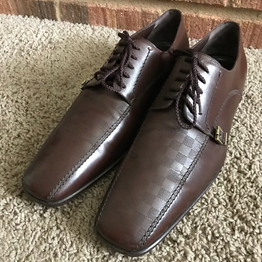 Louis Vuitton Damier Leather Oxford Shoes.